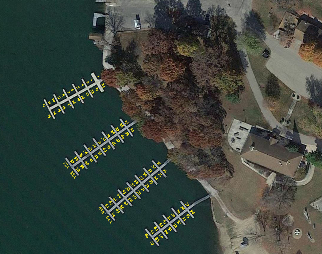 Lake Wildwood marina slips visual map
